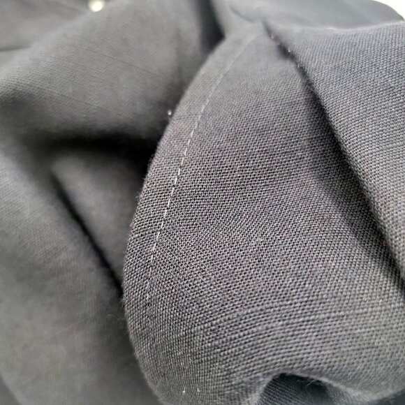 Vtg 90s Y2k  Black Pencil Skirt With Back Button & Side Pockets Womens Size 11 - Picture 7 of 10